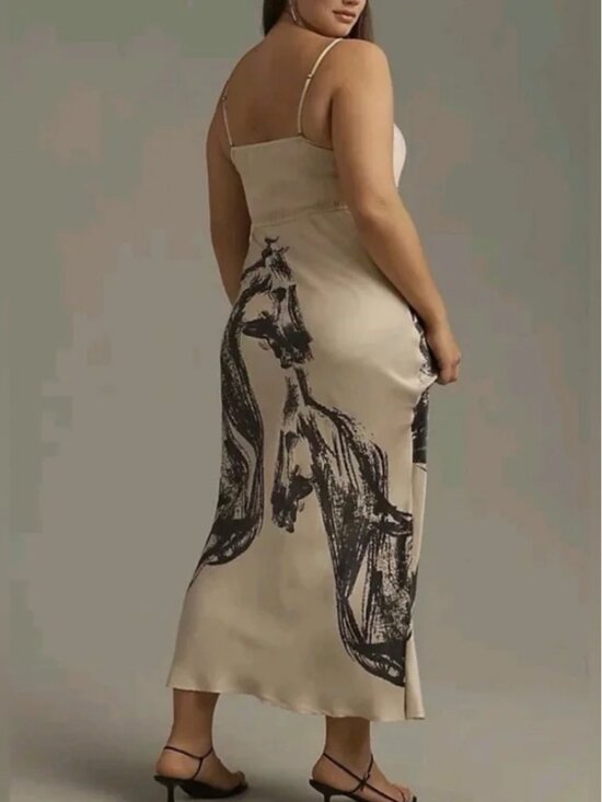 Anthropologie Horse Print Maxi Dress size XL - Picture 2 of 6